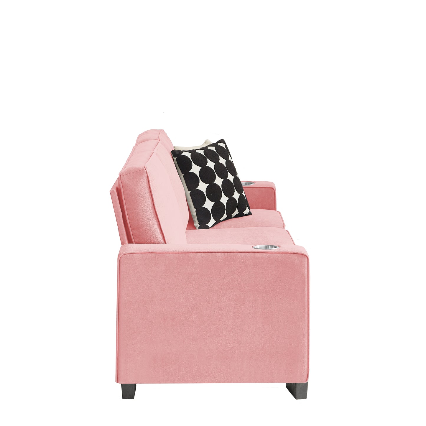 83.86"Snowfleece Fabric sofa,Modern Compressed Couch,3-Seater Sofa, Furniture for Living Room,Bedroom,office,Pink image 12
