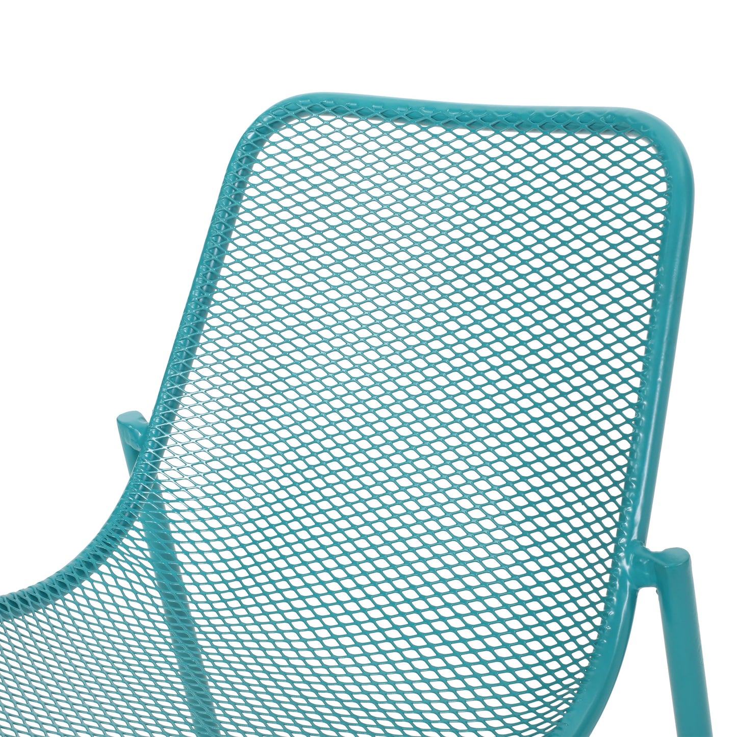 Kincaid Outdoor 3-Piece Conversation Set with IRON Frame - 2 Mesh Chairs & 1 Side Table, Matte Teal Finish image 12