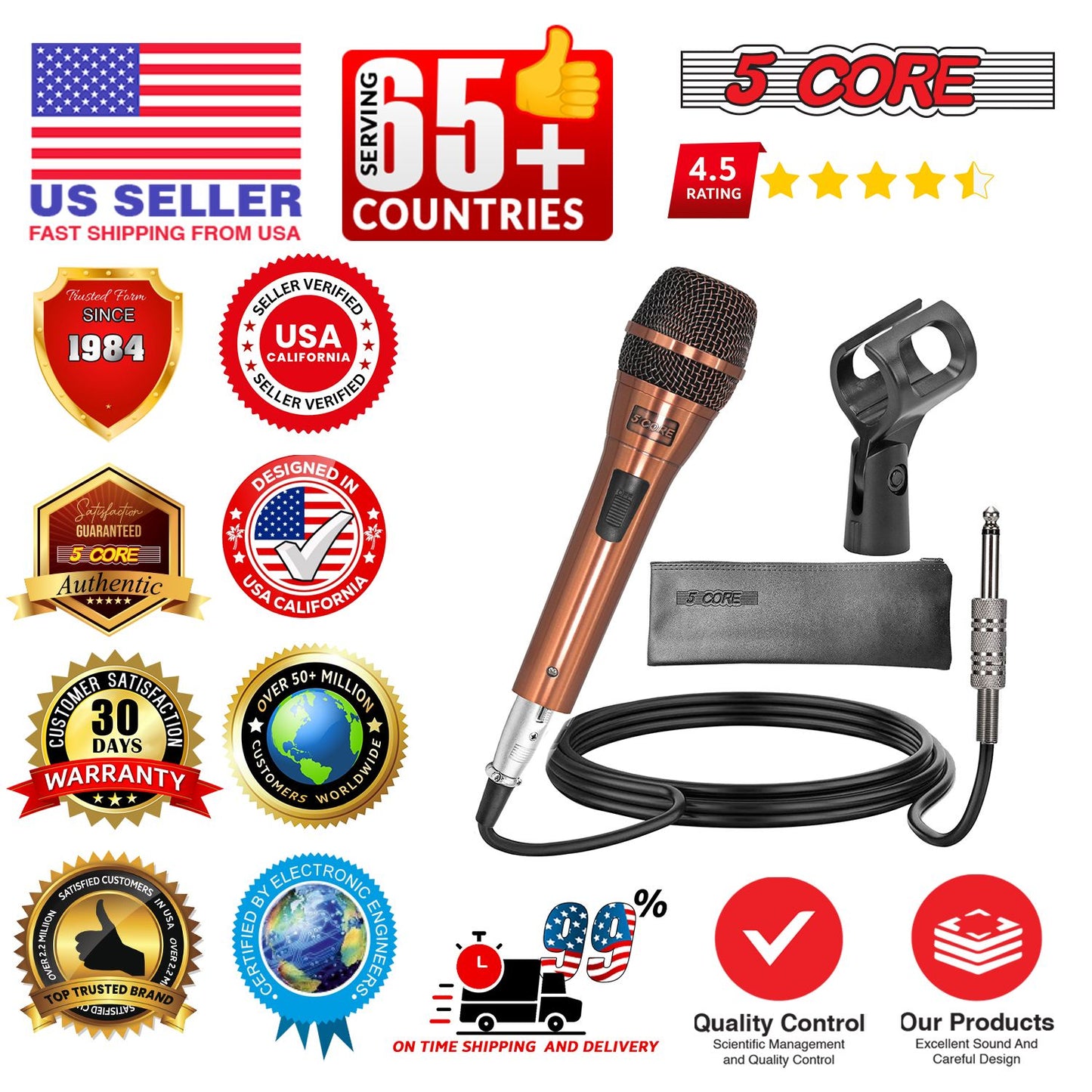 5Core XLR Microphone Dynamic Mic Karaoke Singing Studio Microfono Handheld Mics image 12