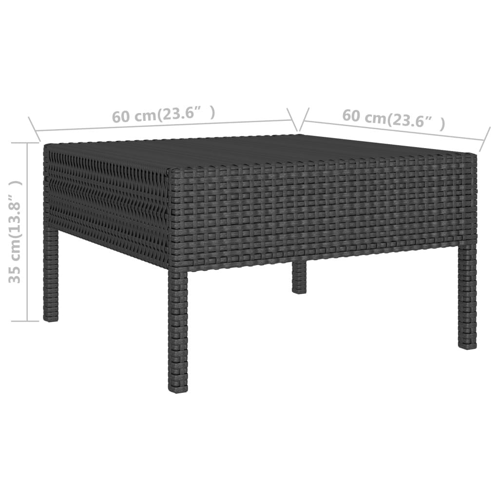 6 Piece Patio Lounge Set with Cushions Poly Rattan Black image 8