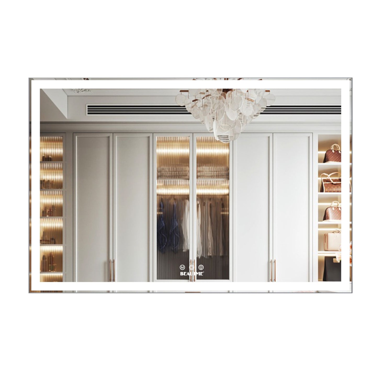 60x40 inch Oversized LED Bathroom Mirror Wall Mounted Mirror with 3 Color Modes Aluminum Frame Large Wall Mirror for Bat image 14