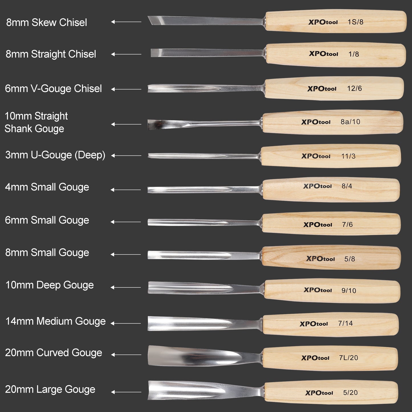12-Piece Professional Wood Carving Chisel Set, Razor Sharp 60CRV Steel Blades Wood Carving Tools, Willow Wood Comfort Grip Handles with Canvas Storage Bag, Ideal for Beginners & Woodworking Profession image 10