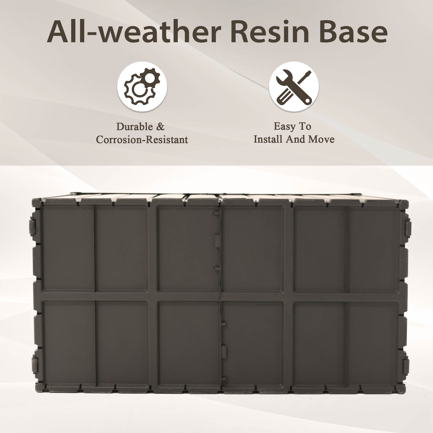 160 Gallon Outdoor Storage Deck Box Waterproof, Large Patio Storage Bin for Outside Cushions, Throw Pillows, Garden Tools, Lockable (Dark Brown) image 8