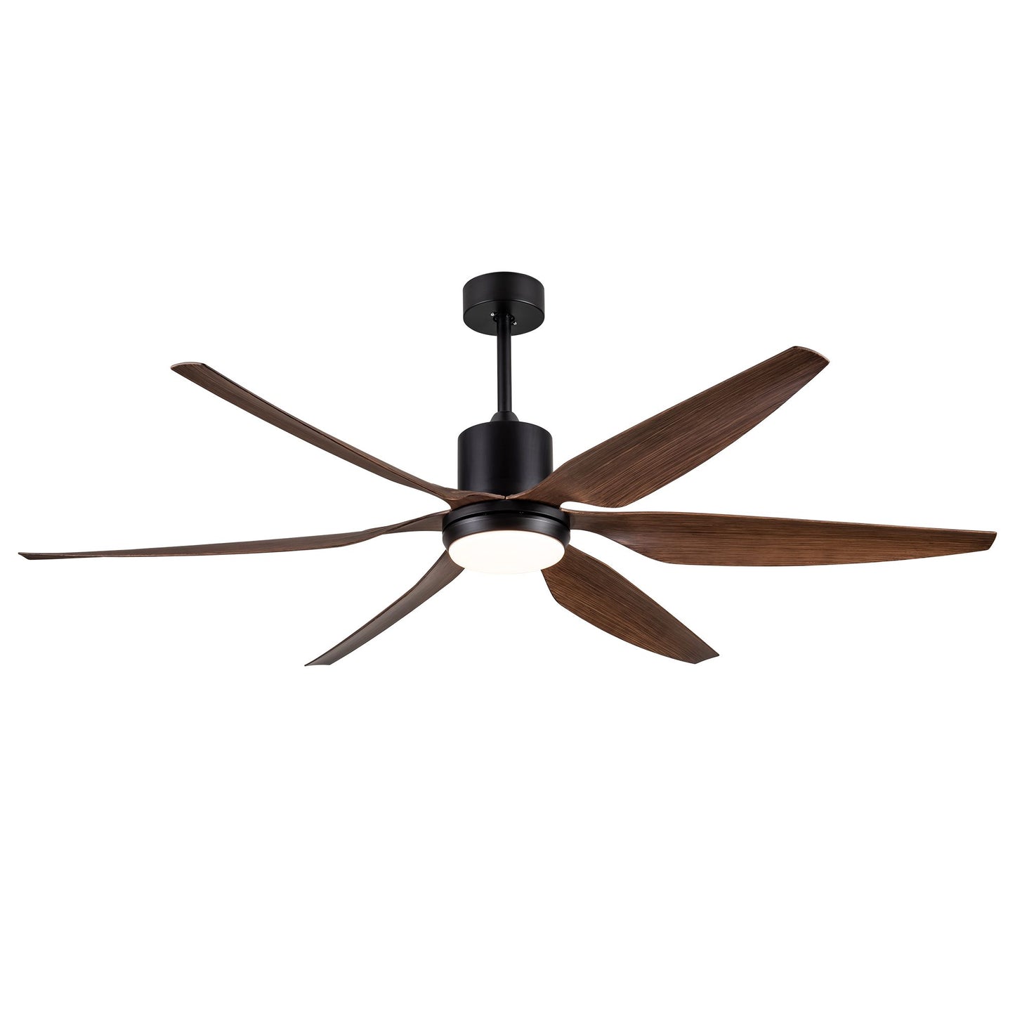 66" Vintage Ceiling Fan Lighting with Brown Blades in Integrated LED image 17