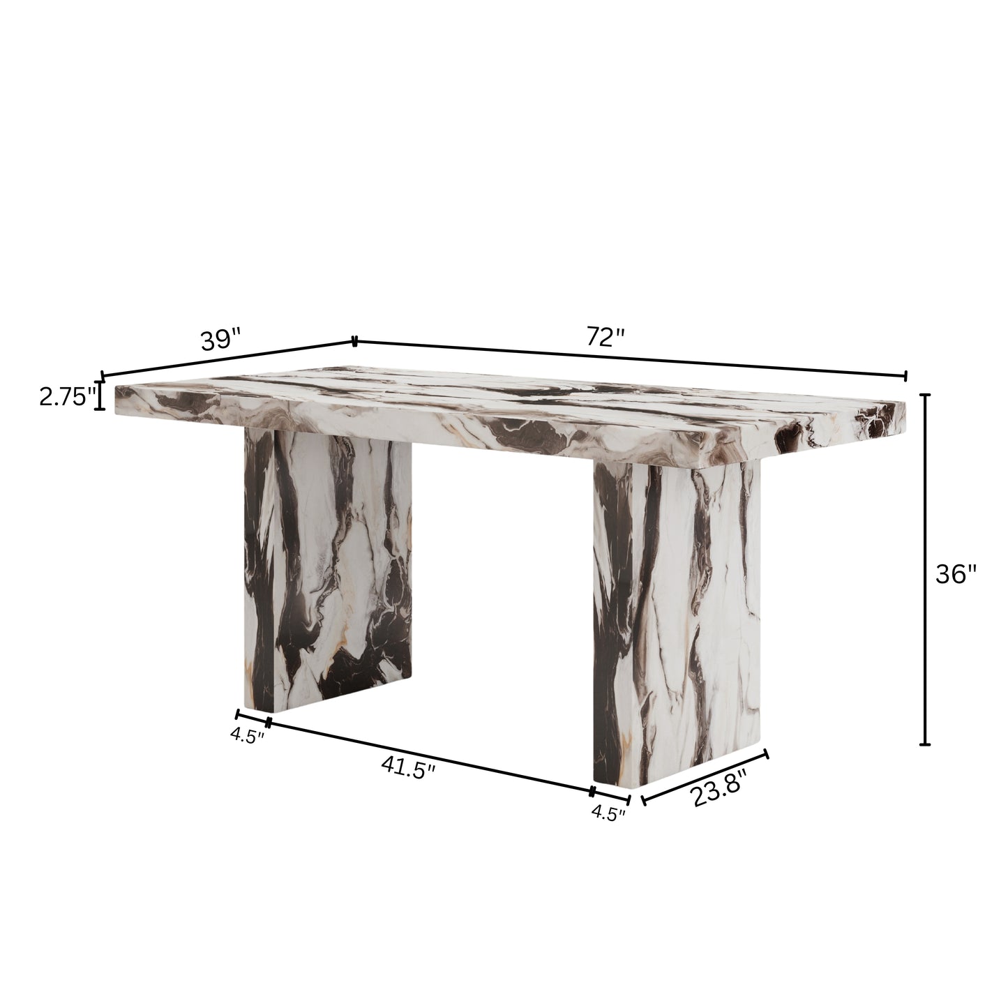 Cavira Modern Faux Marble Counter Height Dining Table image 9