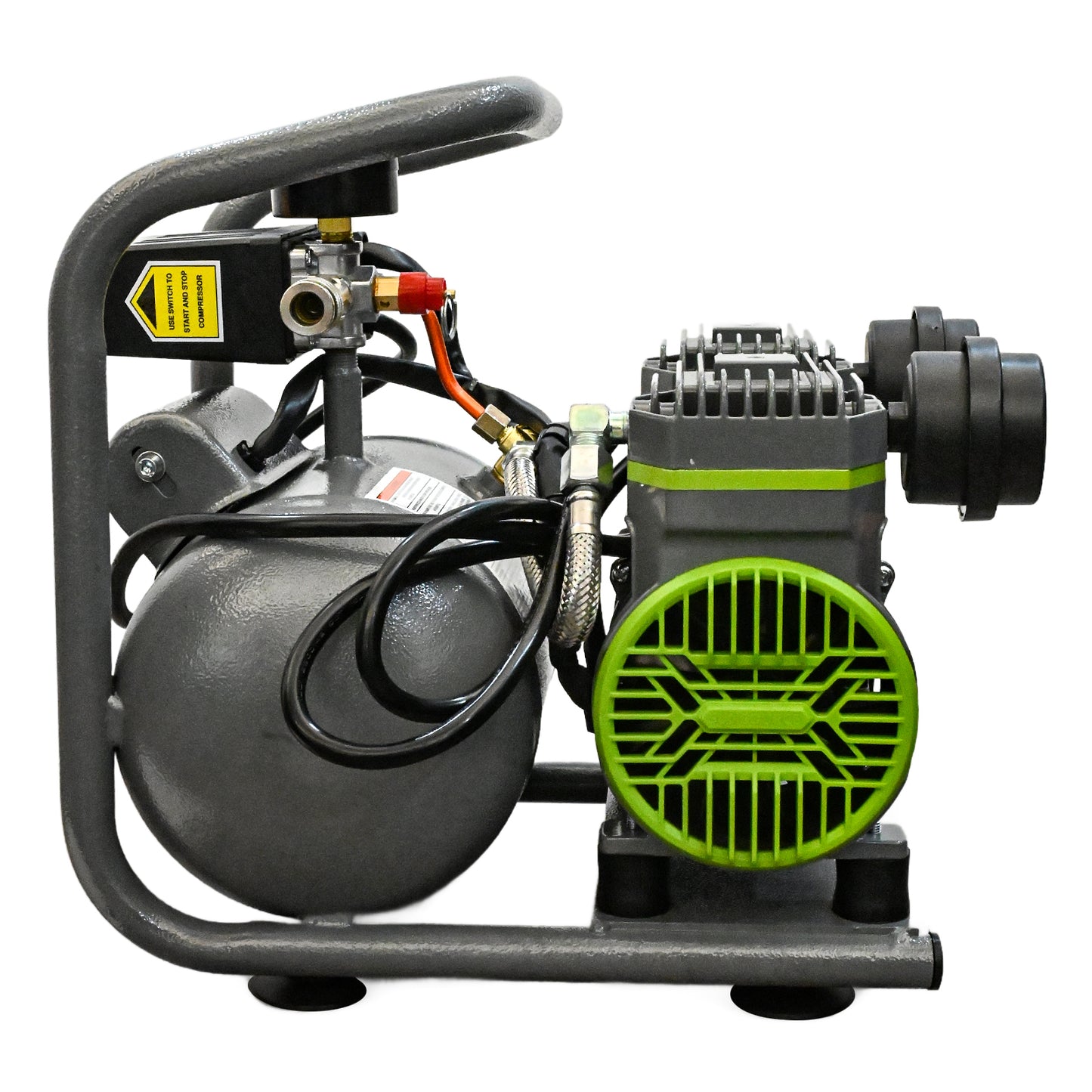 Oil Free Air Compressor, Quiet Low Noise Portable Air Compressor with Tank, 110V High Pressure Pneumatic Pump for Garage, Workshop, Woodworking, Tire Inflation image 12