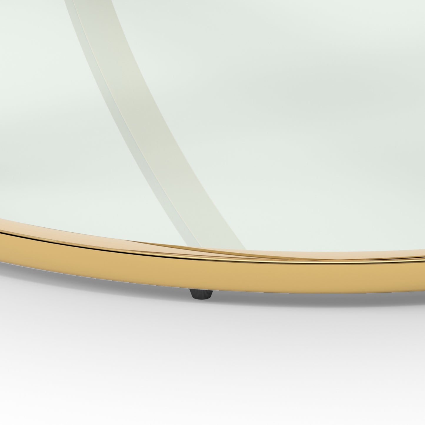 31.50'' Modern Glass Coffee Table with 2 Tiers, Ring-Shaped Frames, Metal Frame and Clear Tempered Glass, Round Coffee Table for Living Room, Bedroom and Office, Gold image 10