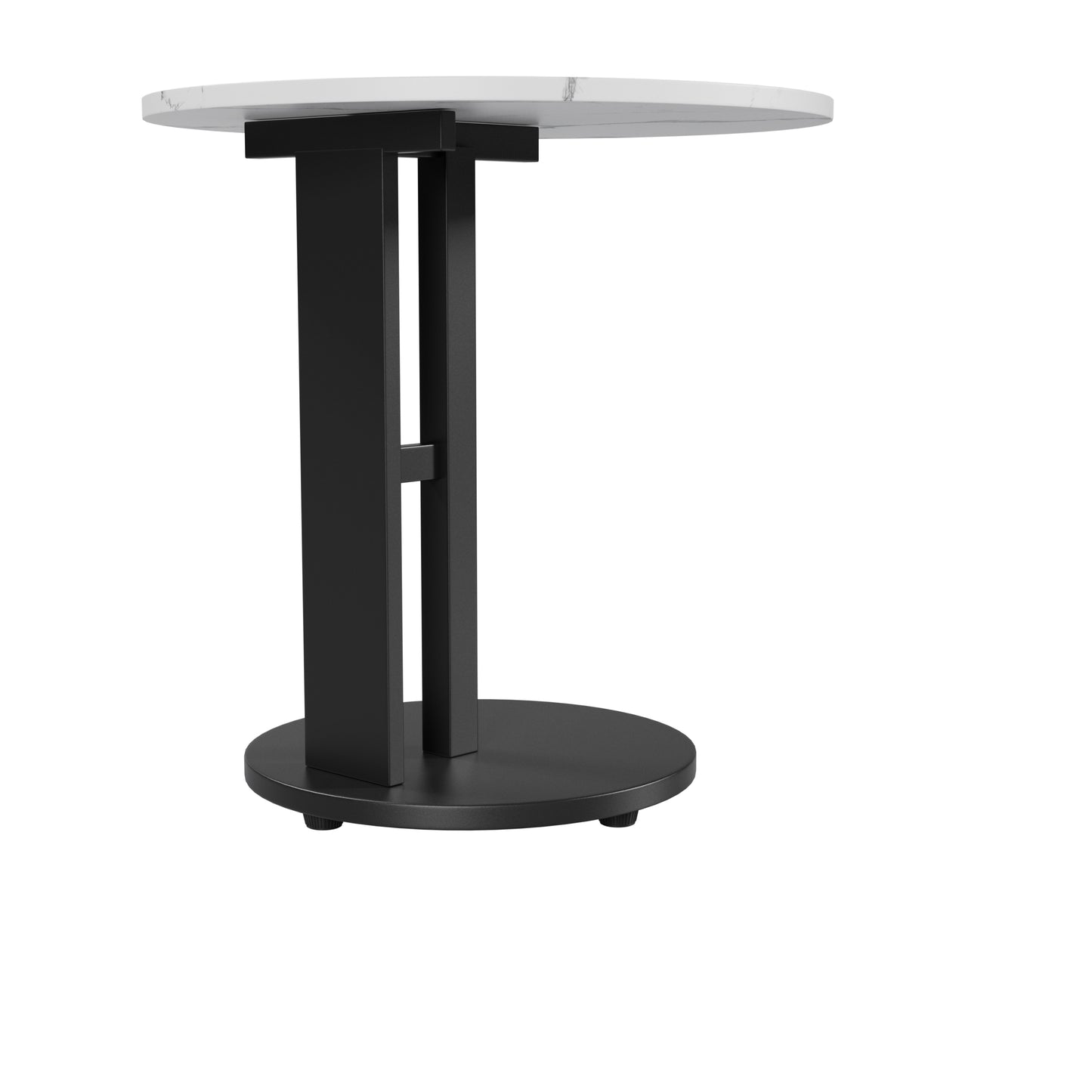 Coffee Table Set of 3, Modern Nesting Coffee Tables with Faux Marble Top and Metal Legs, Round Coffee & Side Tables with Ribbed Design for Living Room, Small Space Apartment image 12