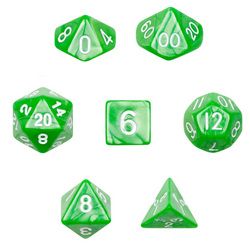 7 Die Polyhedral Dice Set in Velvet Pouch - Imperial Gem image 1