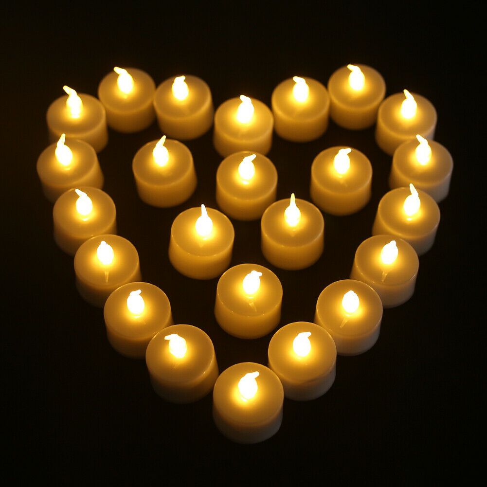 72x LED Tea Lights Candles Battery Operated Flickering Flameless Realistic Tealight image 1