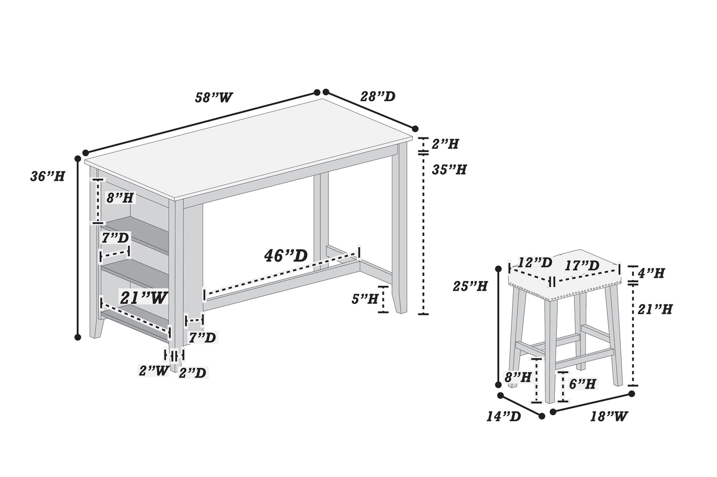 5-Piece Counter Height Set image 6