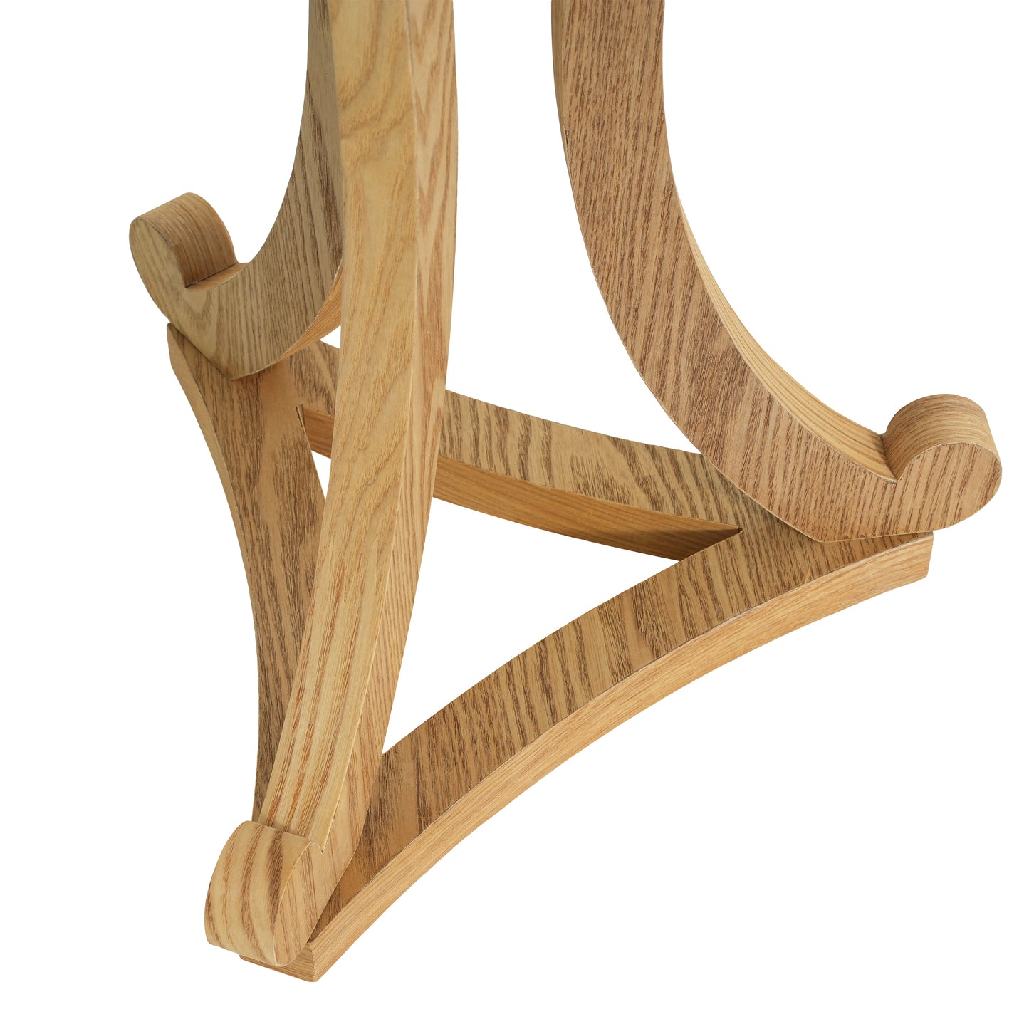 Natural Finish Round Wood Accent Table - Elegant Curved Base End Table for Living Room, Bedroom, or Patio image 12