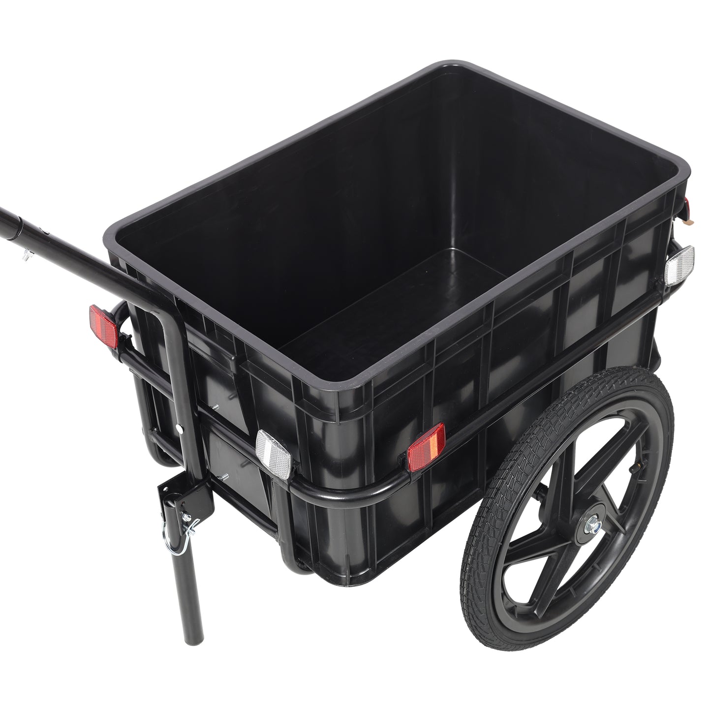 Bike Cargo Trailer with Support Bar, 600D PVC Waterproof Cover, Removable Box, Utility Bike Wagon Trailer for Shopping Camping and Outdoor Activities image 12