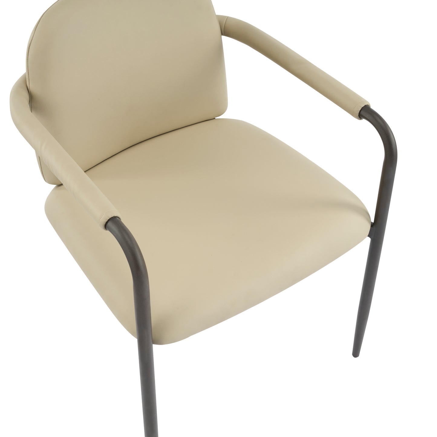 Dinning Chair with iron frame-Set of 2-Espresso+Khaki image 12