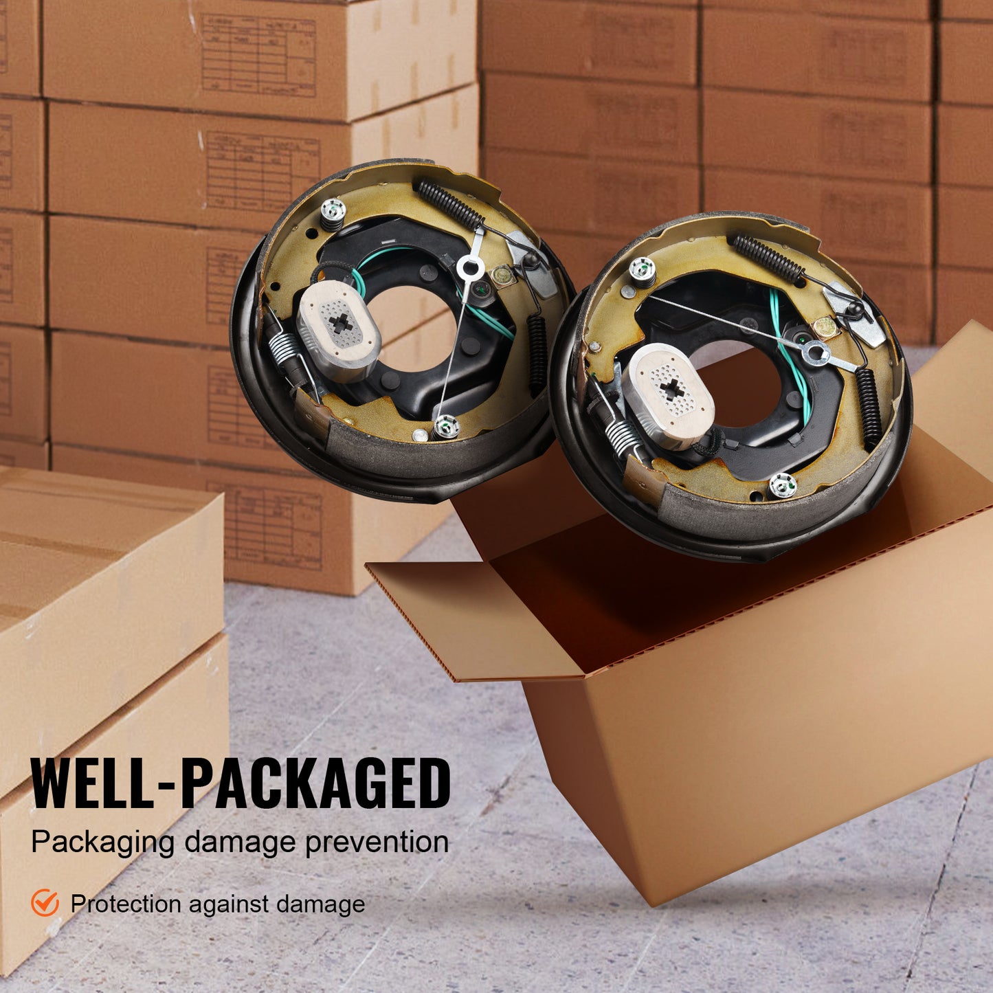 Electric Trailer Brake Assembly, 10" x 2.25", 1 Pair Self-Adjusting Electric Brakes Kit for 3500 lbs Axle, 4-Hole Mounting, Backing Plates for Brake System Part Replacement (1 Right + 1 Left) image 9
