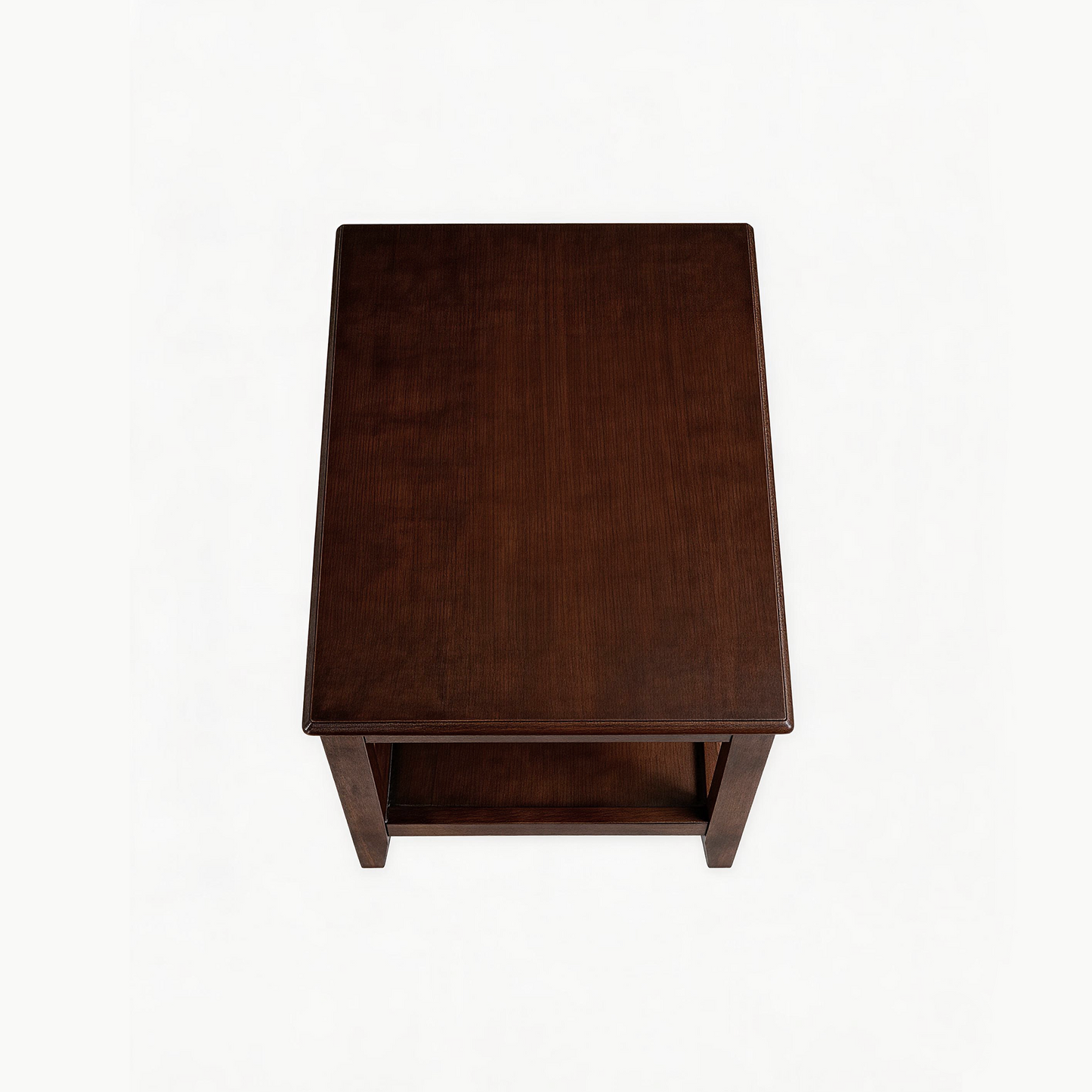 100% Solid Wood Rustic Side Table for Living Room,End Table with Storage Shelf 2-Tier Sofa Table for Living Room, Rubber Wood Indoor Plant Stand image 12