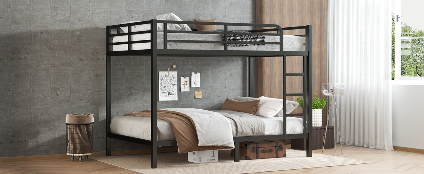 Metal Full XL over Full XL Bunk Bed for Teens and Adults,Space-Saving/Noise Reduced/No Box Spring Needed, Black image 12