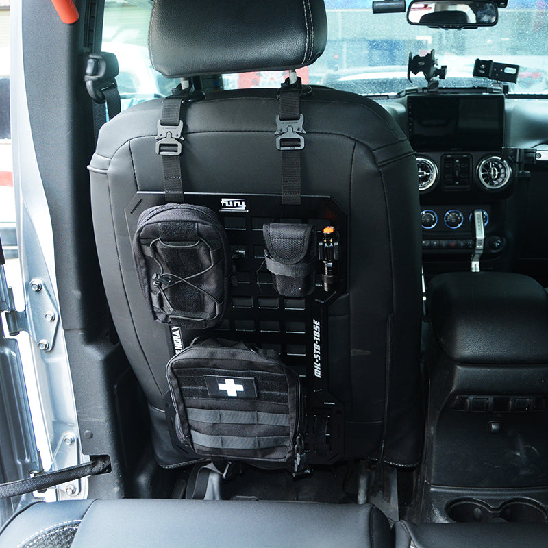 17515 Rigid Molle Panels For Vehicles Truck Mount Rack Panel Tactical Seat Back Organizer with 2 Organizer Storage Bag, 1 Multi-tool Pliers, 1 Flashlight and 5 Fastening Tape image 9