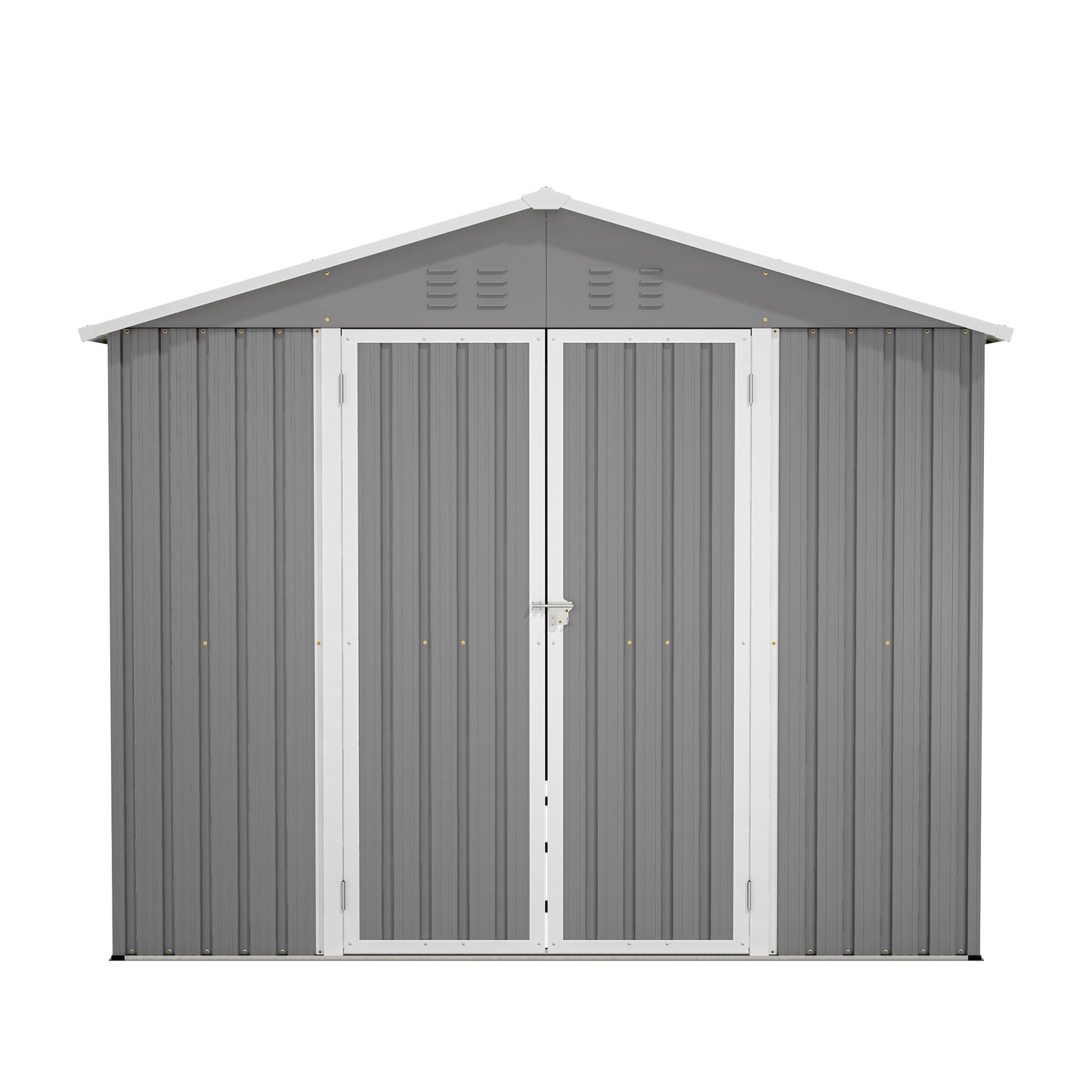8 x 12 FT Outdoor Storage Shed, Large Metal Tool Storage with Aluminium Frame and Lockable Doors, Storage for Backyard Garden Patio Lawn, Grey image 12