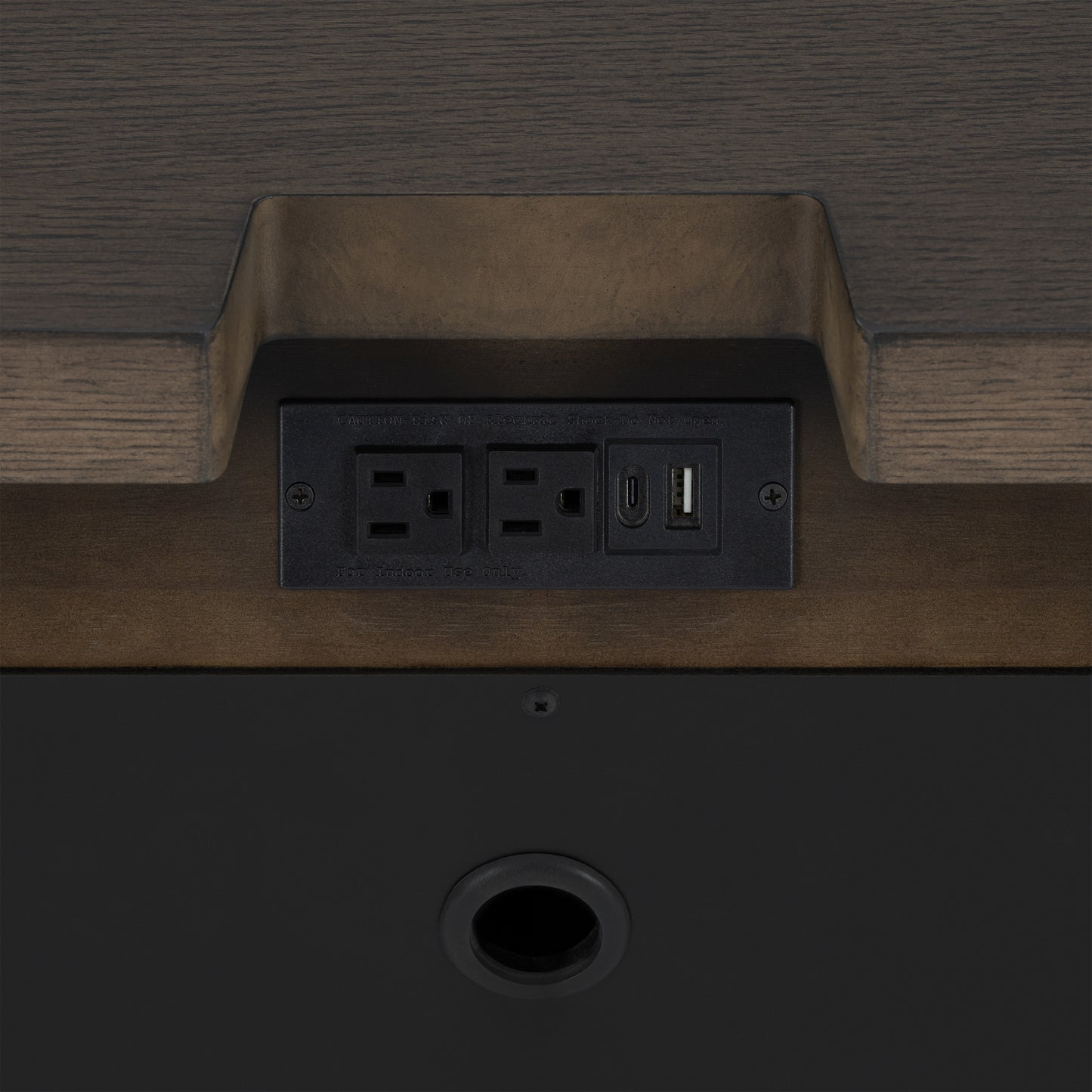Dark Oak 3-Drawer Nightstand with USB image 8
