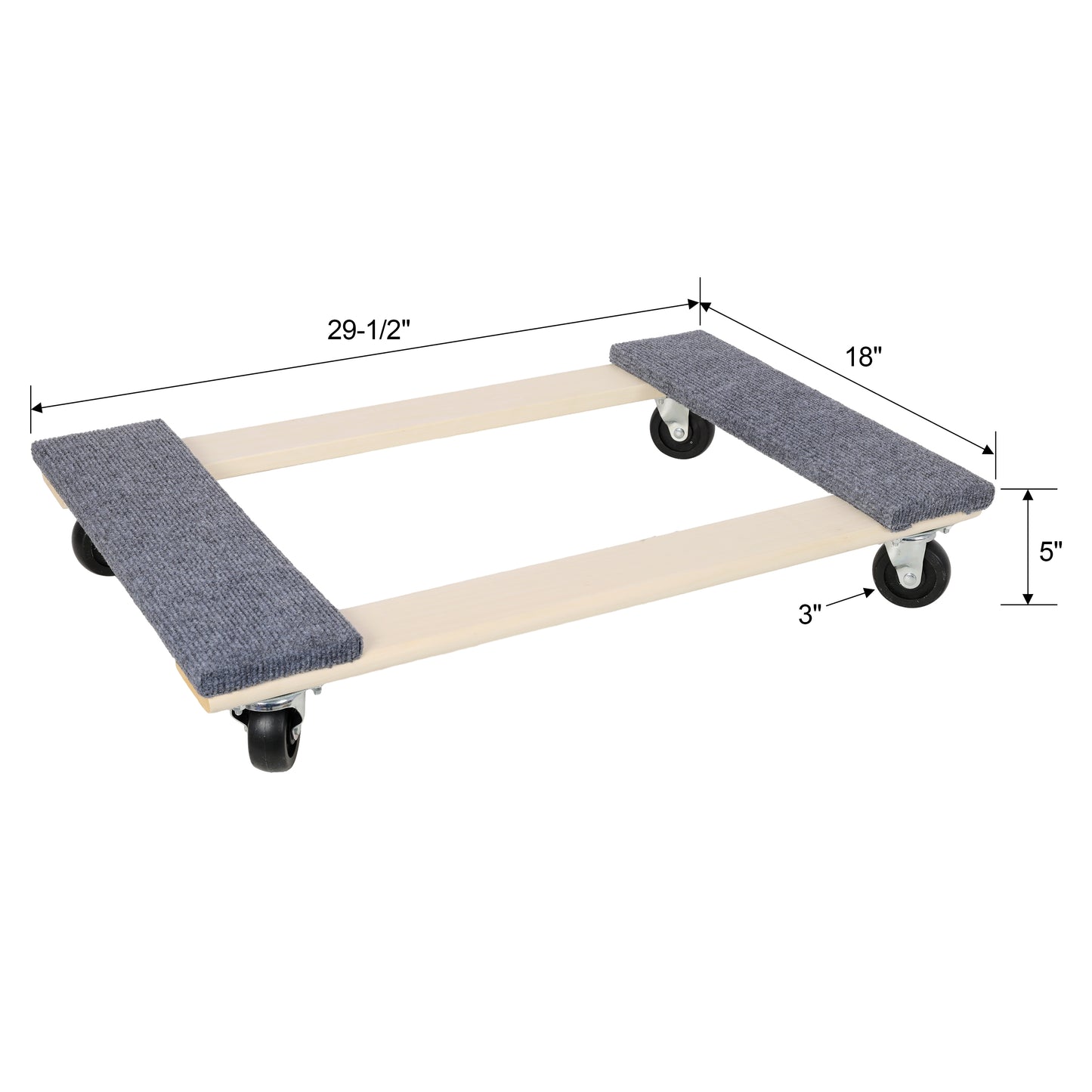 2 Pack Heavy Duty Moving Dolly Set, Grey Non-Slip Carpet Surface with 4 PP Swivel Casters Each, 2000 LBS Total Load Capacity Per Pair Multi-Purpose Furniture Transport Cart image 10