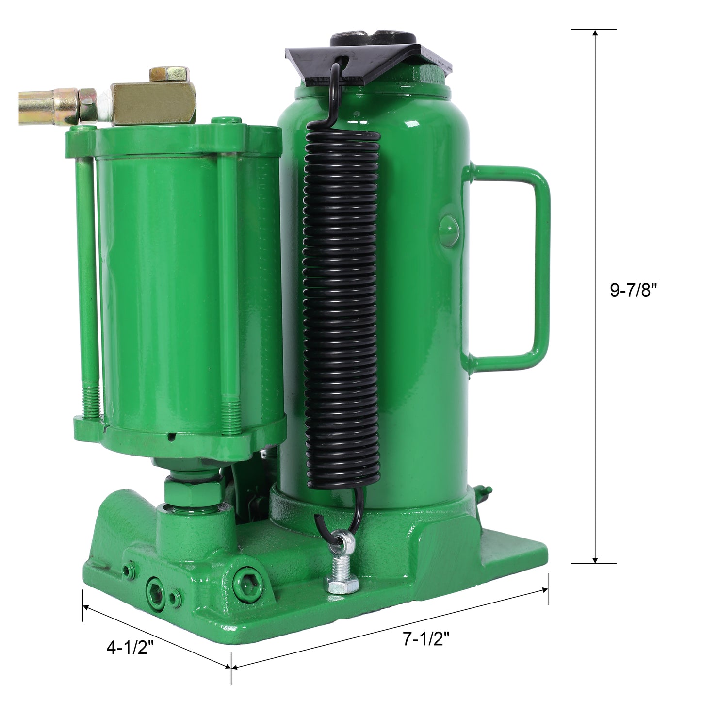 Air Hydraulic Bottle Jack, 12 Ton/24000 LBS All Welded Bottle Jack, 9.8-19.3 inch Lifting Range, Manual Handle and Air Pump, for Car, Pickup, Truck, RV, Auto Repair, Industrial Engineering,Green image 11