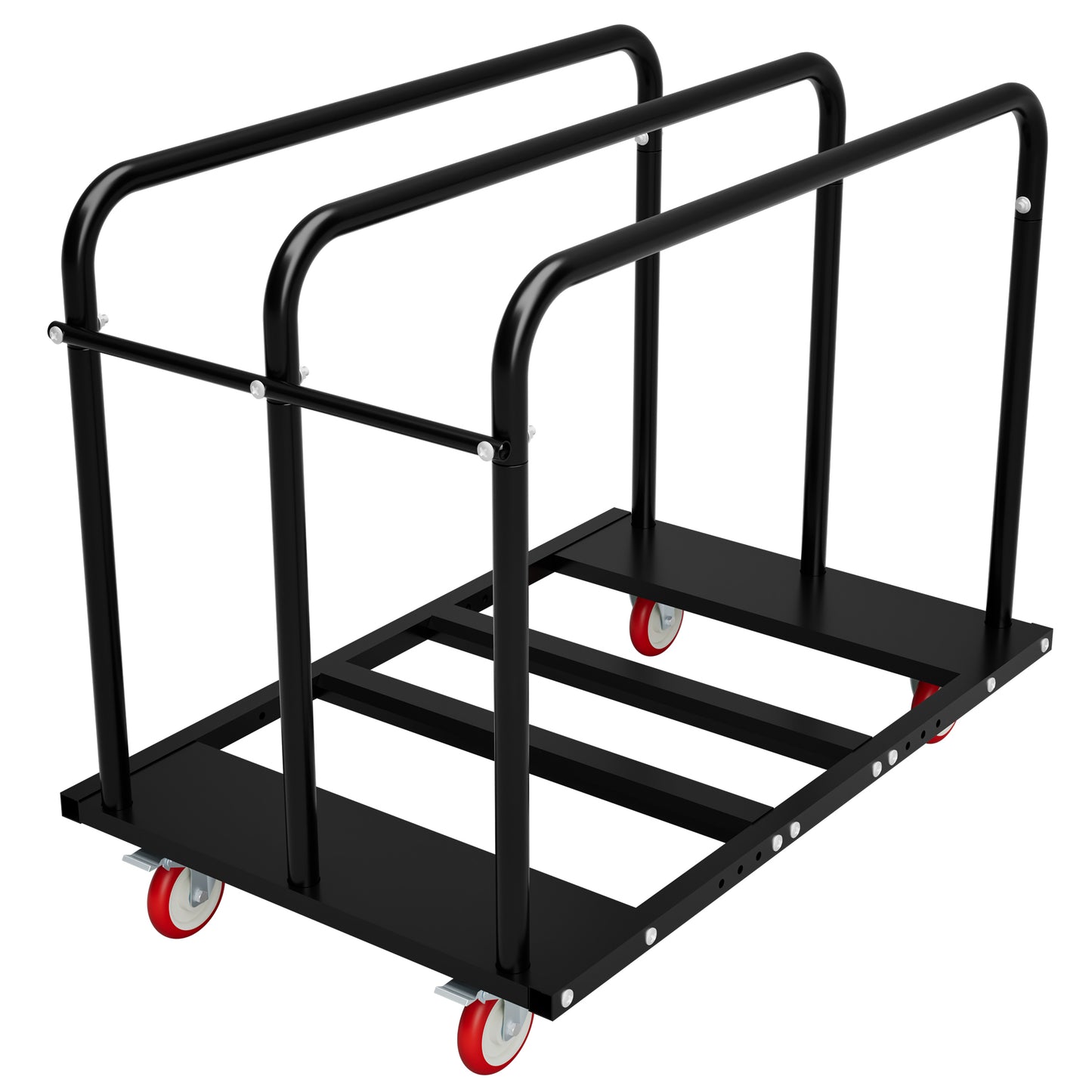 2000LBS Heavy Duty 2-in-1 Table Dolly, Adjustable Furniture Mover Cart with Multi-Slot & Flatbed Modes, 360° Swivel PU Wheels, Dual Brakes – For Drywall, Plywood, Equipment image 12
