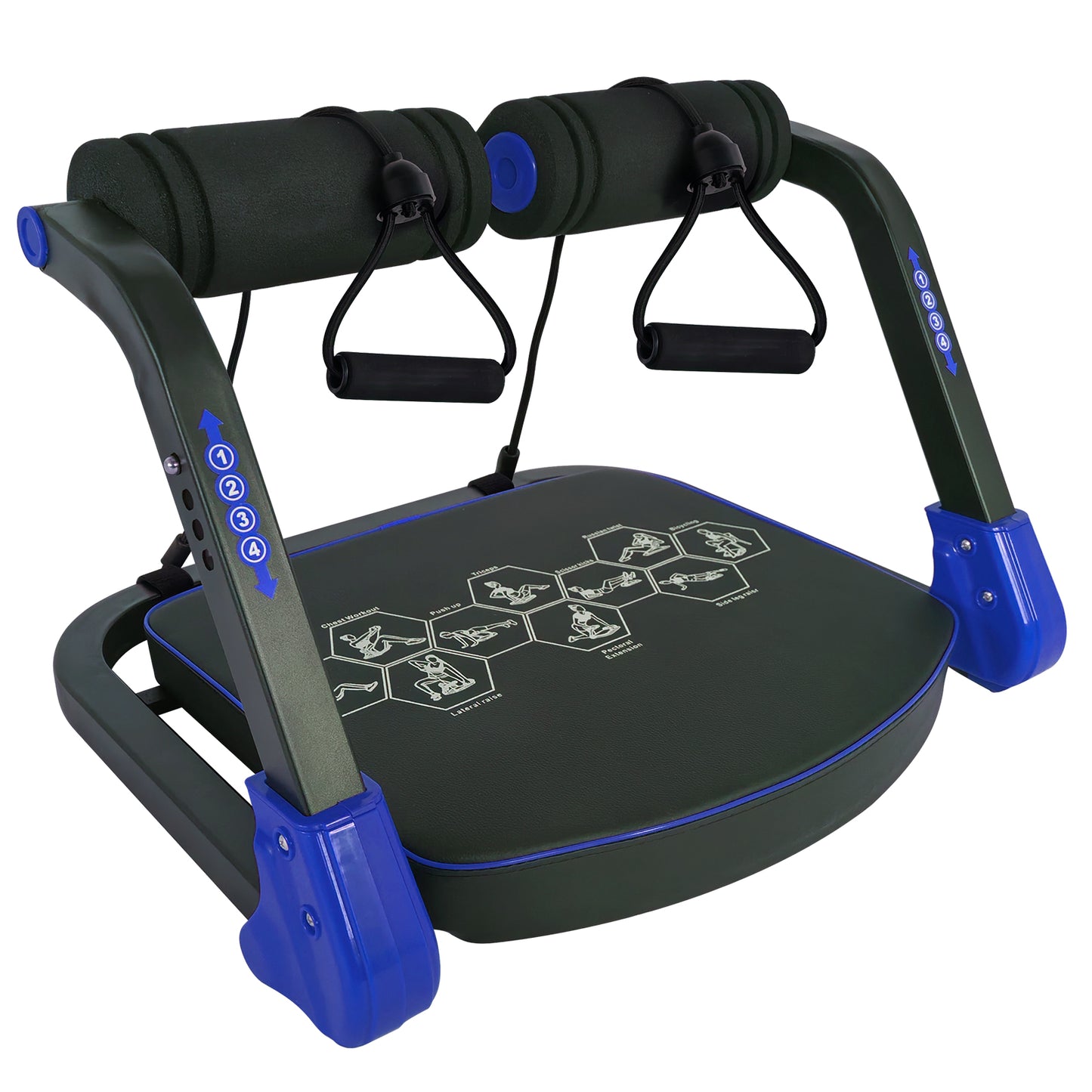 Ab Core Trainer Abdominal Machine for Home Gym with Resistance Bands Blue image 8