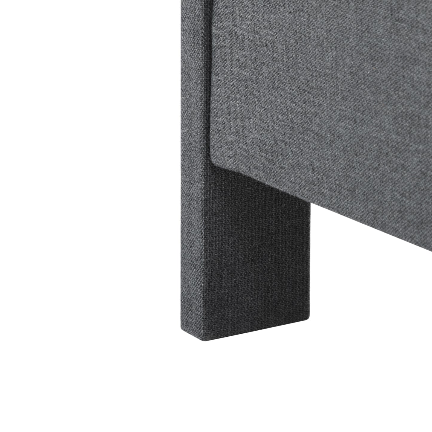 King Size Platform Bed Frame, Upholstered Tufted Headboard with Solid Wood Slats Support, Adjustable Height: 39.57~43.5 Inches, Dark Gray image 12