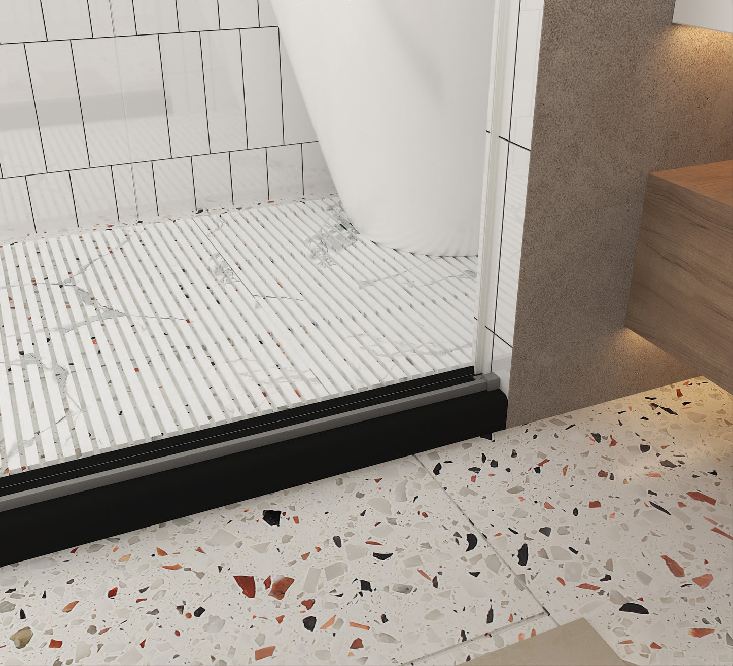 Frameless shower door 56-60 "W x 76" H, 1/4 "(6 mm) Clear Tempered Glass, Explosion Proof Film, Stainless Steel Handle,Brushed Nickel image 12