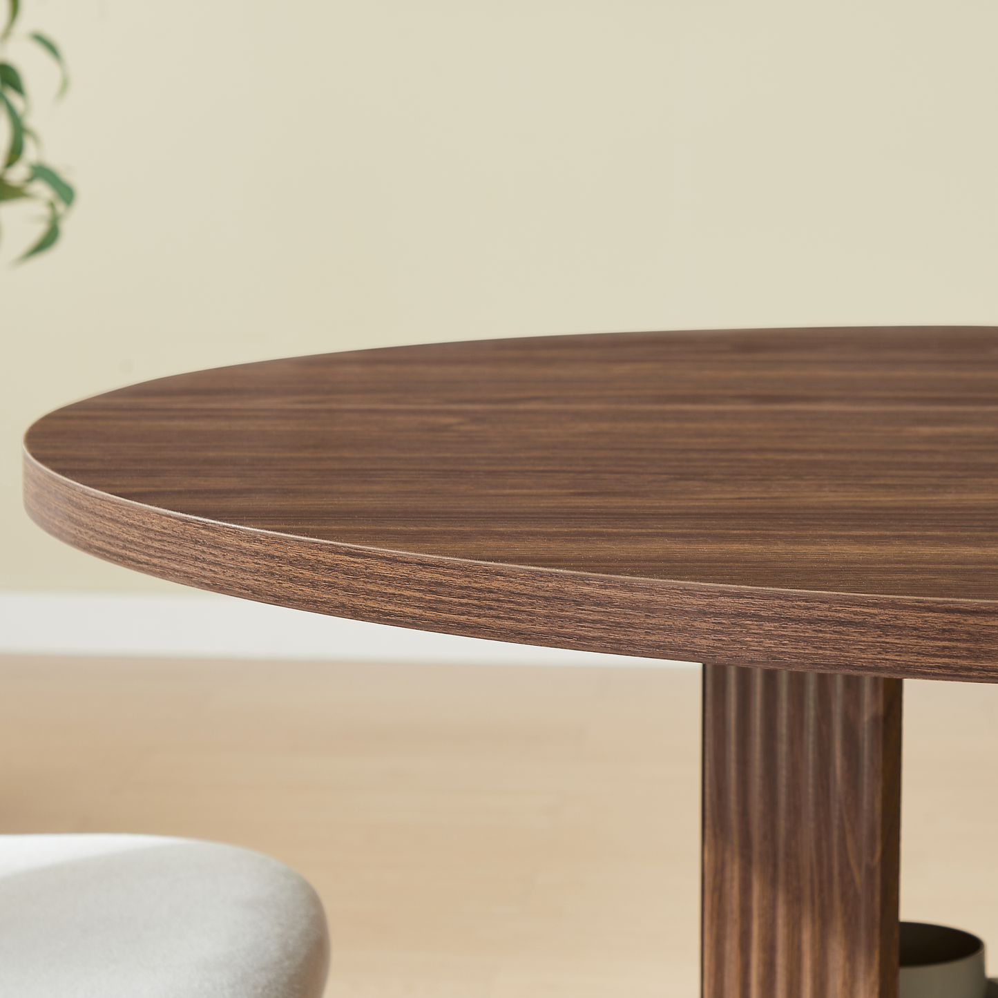 47.24" Round Dining Table (Serves 2–4) with Two Dining Chairs Blends modern and farmhouse styles, featuring a double-tiered storage shelf, suitable for dining rooms or living spaces.Walnut image 12