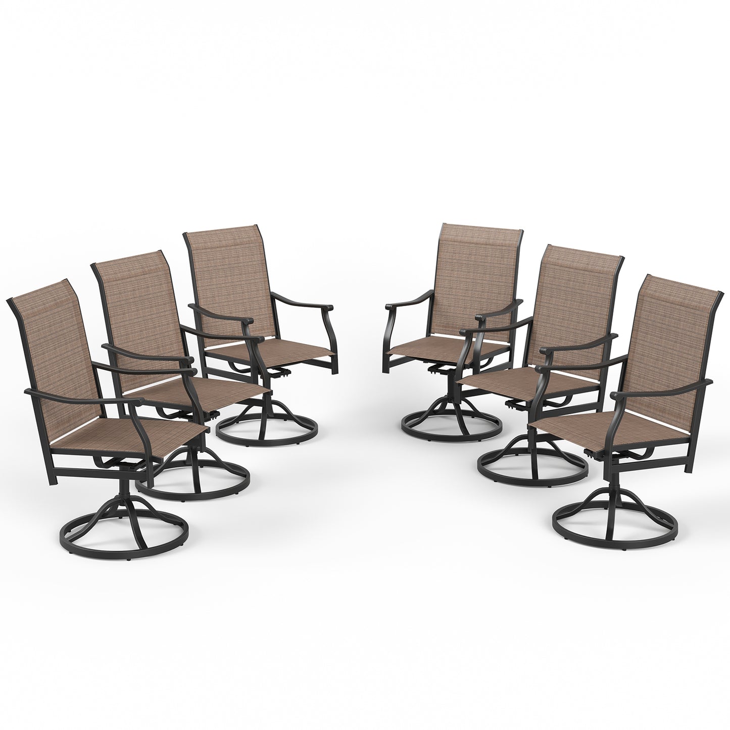 Outdoor Dining Chairs Set of 2, 360°Swivel Patio Dining Chair with Textilene Fabric, Outdoor Metal Armchair All Weather Resistant, Ergonomic Comfort, Perfect for Patio, Backyard, Balcony image 12