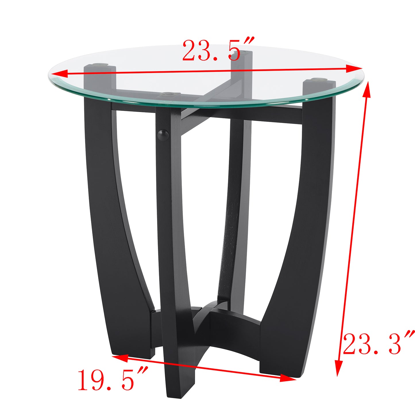 23.5 inch round glass coffee table, black round coffee table center table with glass top, small coffee table for living room, office and apartment image 12