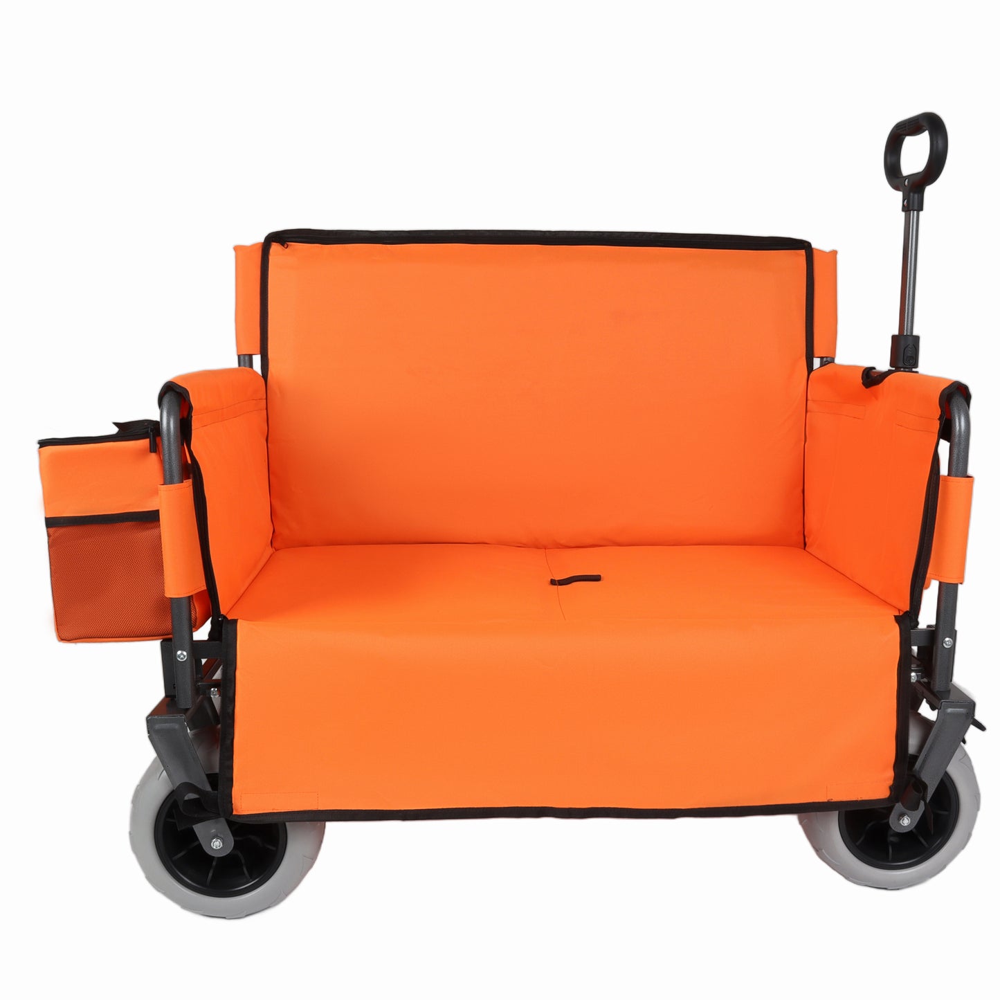 3-in-1 Folding Wagon with Bench Seat – patent protection, Includes 1 ice pack, 500lbs Capacity, 9"x4" Beach Tires for Camping & Beach, orange image 12