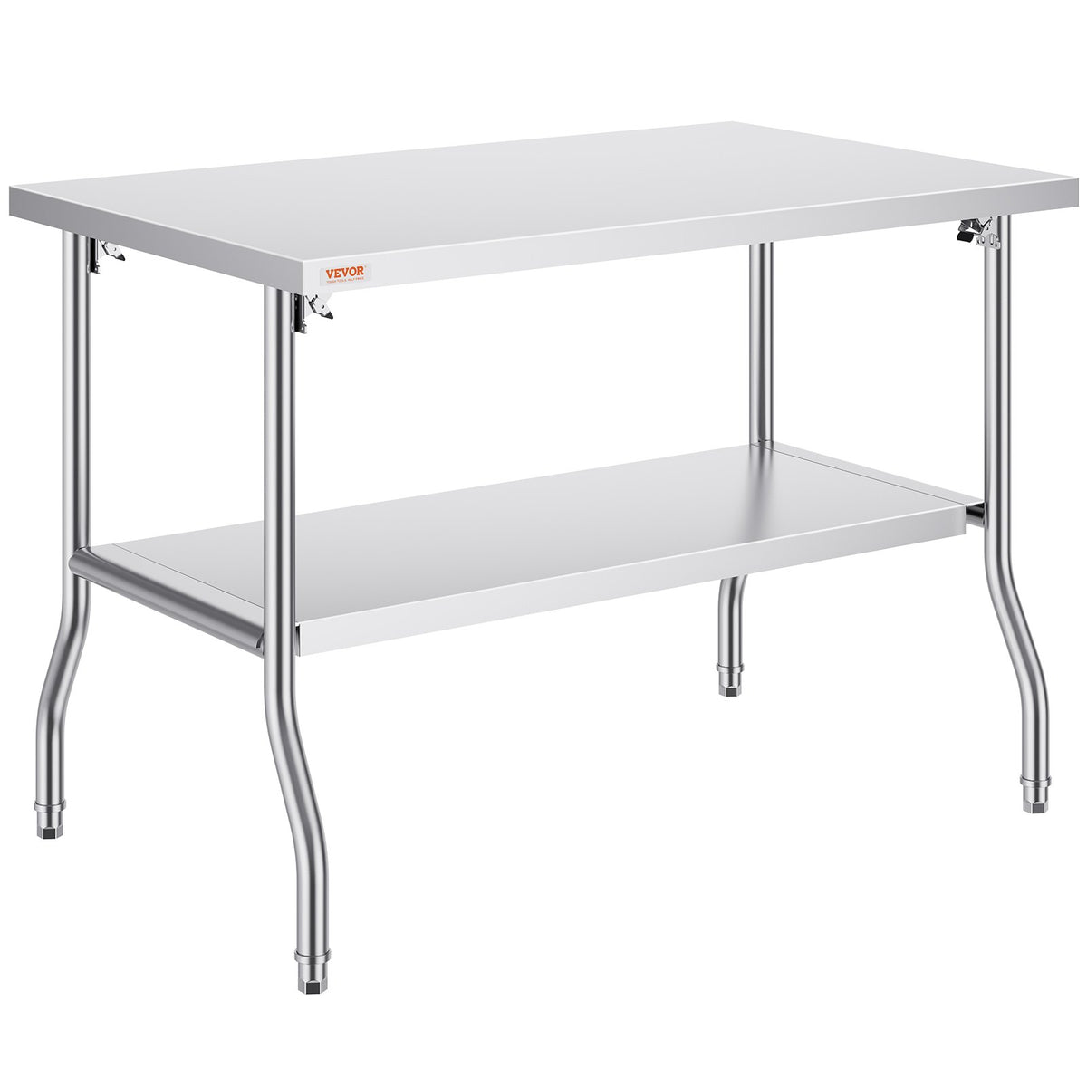 VEVOR Folding Commercial Prep Table 48 x 30 x 34 in