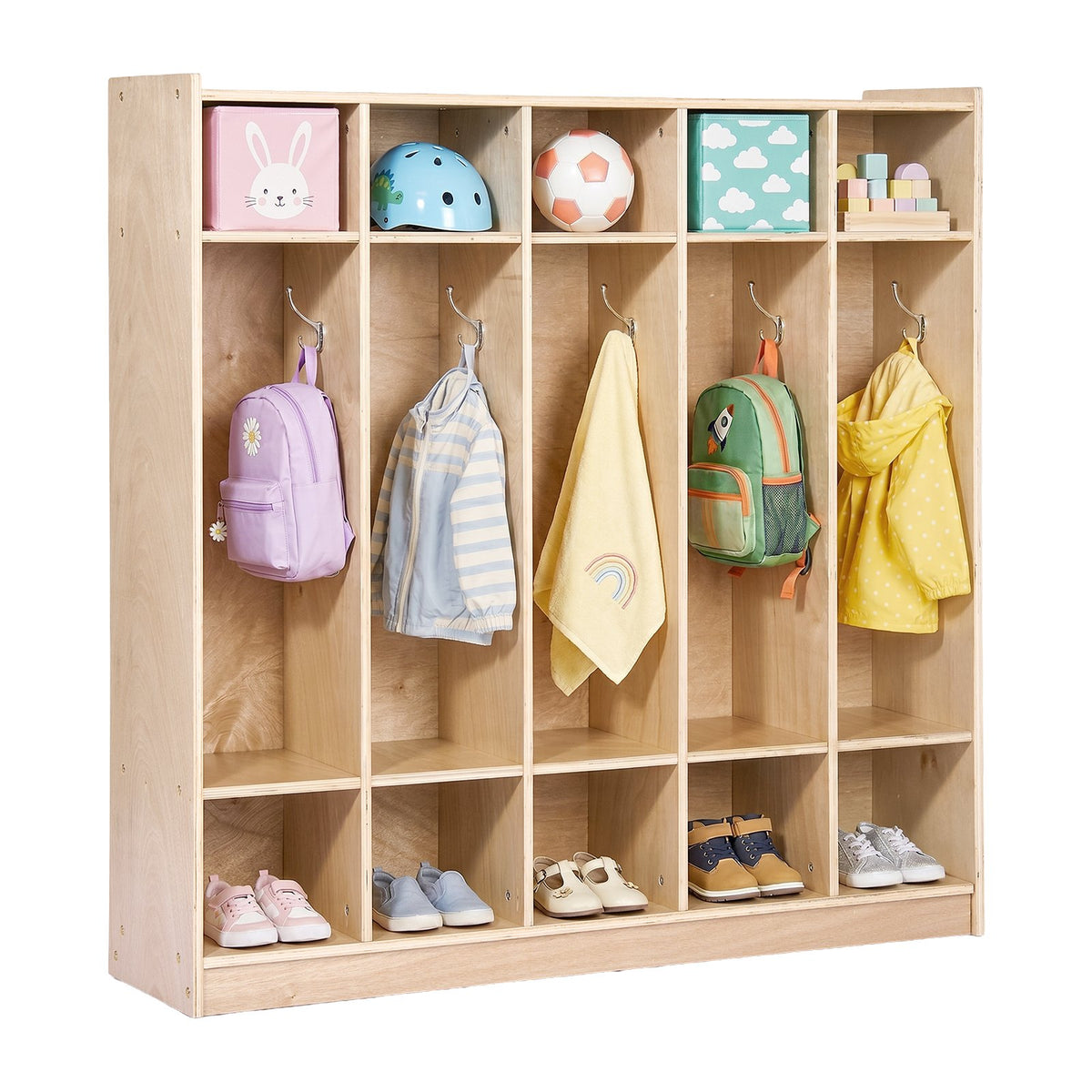 VEVOR classroom cubby storage and coat locker 5-Section Locker 48 x 12 x 48 in