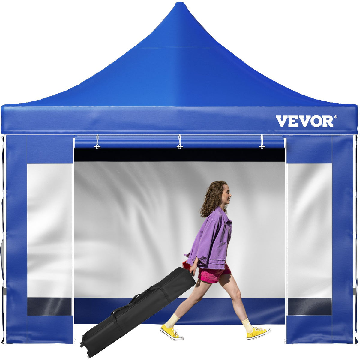 VEVOR Pop Up Canopy Tent, 10 x 10 FT, Outdoor Patio Gazebo T Blue