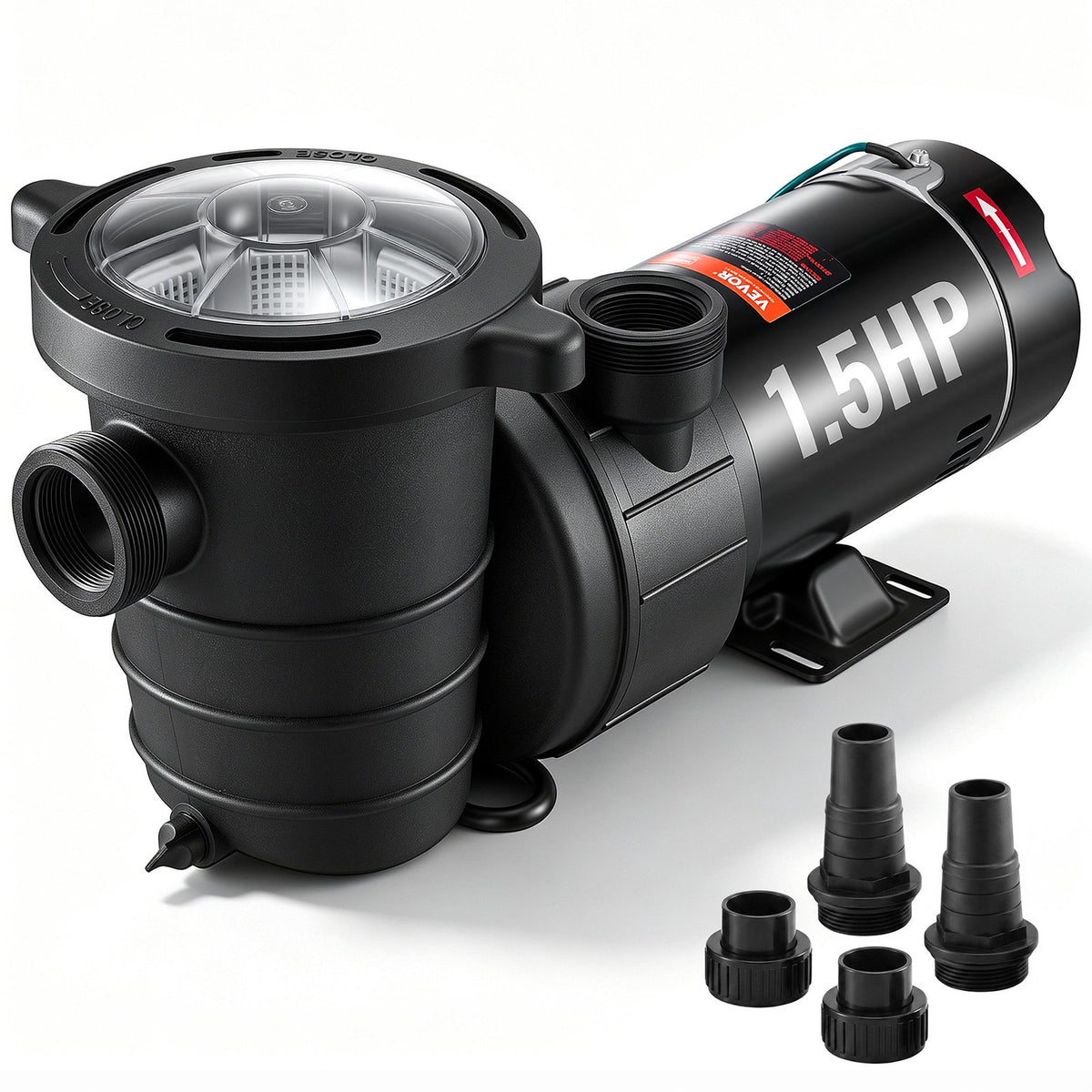 VEVOR Swimming Pool Pump, Single Speed Pump for Above Ground 1.5 HP