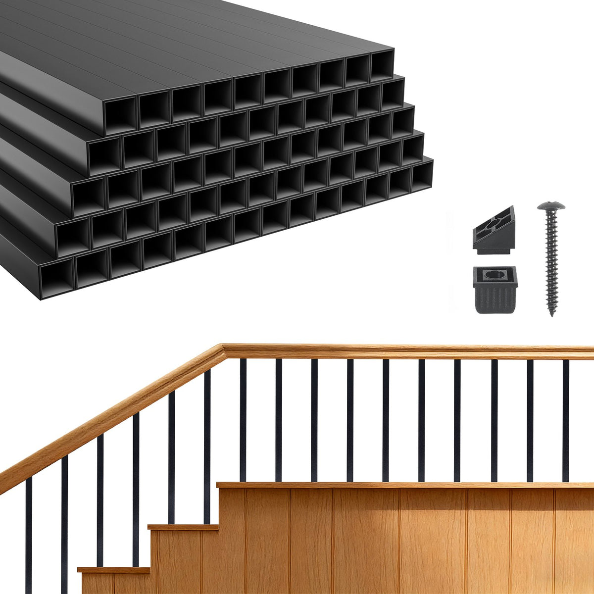 VEVOR Square Metal Deck Balusters & Spindles 125 PCS / 26 inch