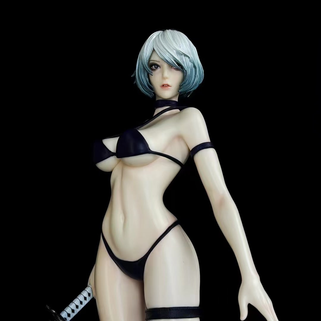 NieR:Automata Cool Bear Swimsuit 2B Double Head Sculpt Figure Model