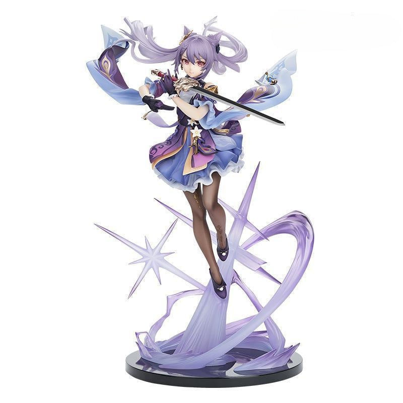 Anime Girl Keqing Thunderbolt Fast Rain Figure Anime Game Model Figure