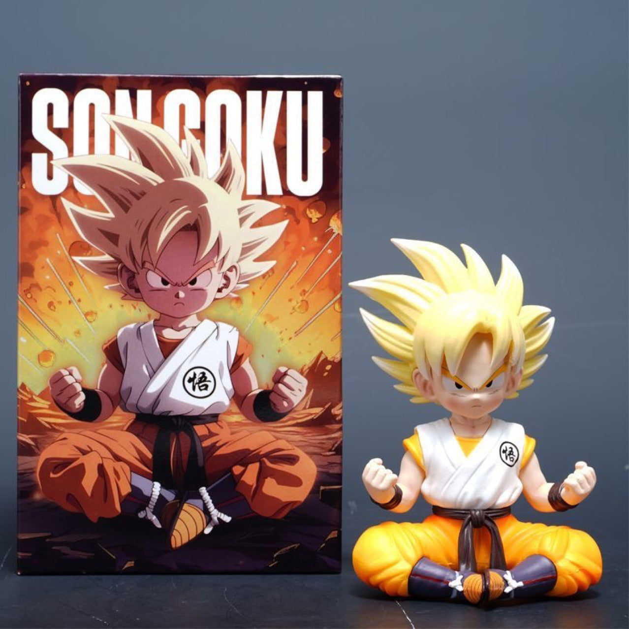 Dragon Ball Kid Goku Sitting Figure, Super Saiyan, Premium Version