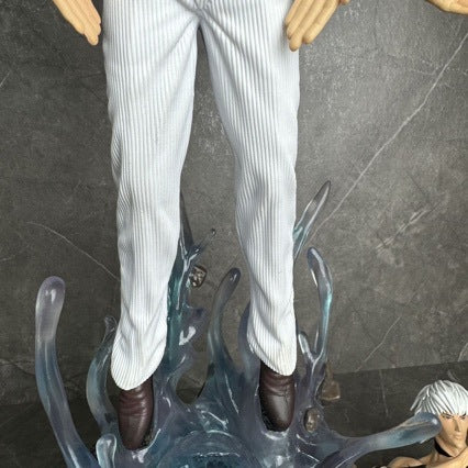 King of Fighters Orochi Sun God Figure Dual Half Body Sculpt Light-Up Base