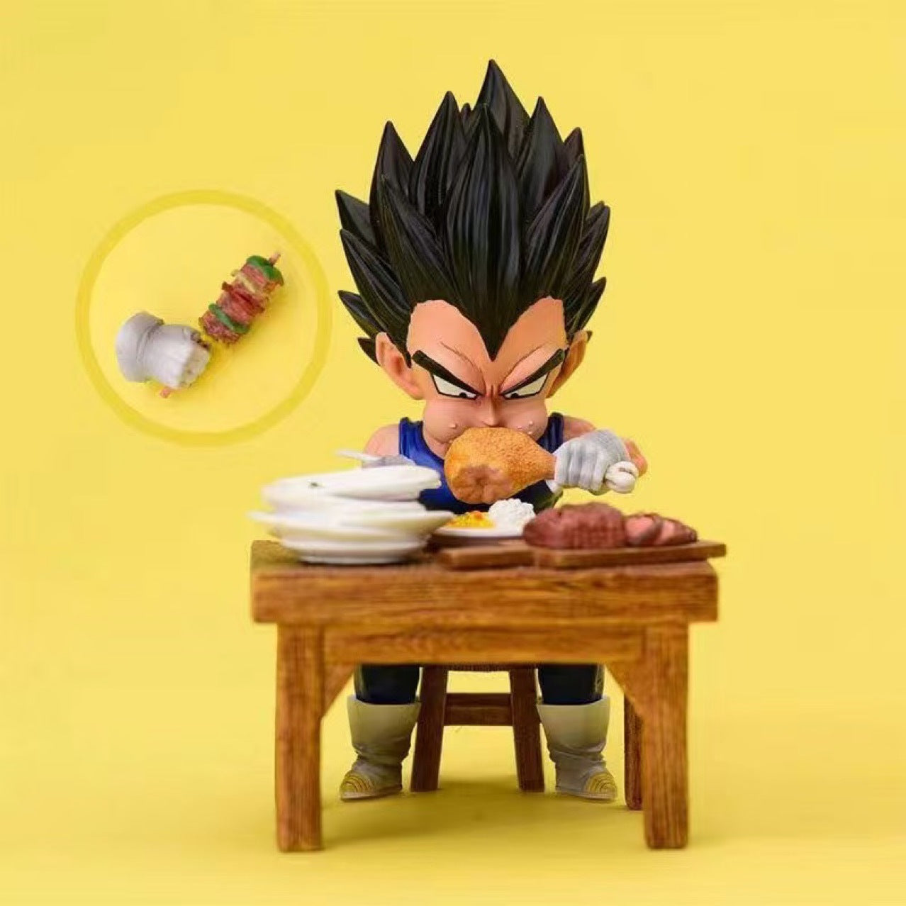 Dragon Ball GK Vegeta Eating Rice Figure - Goku Dining Scene Model Birthday Gift