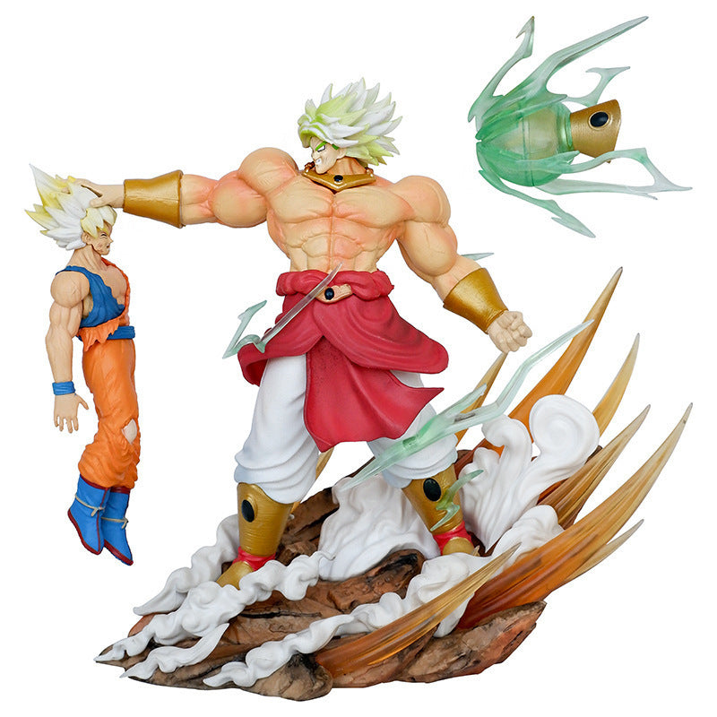 Dragon Ball GK Sun Broly vs Goku Statue Model Muscular Rampage Dual Form Anime Figure
