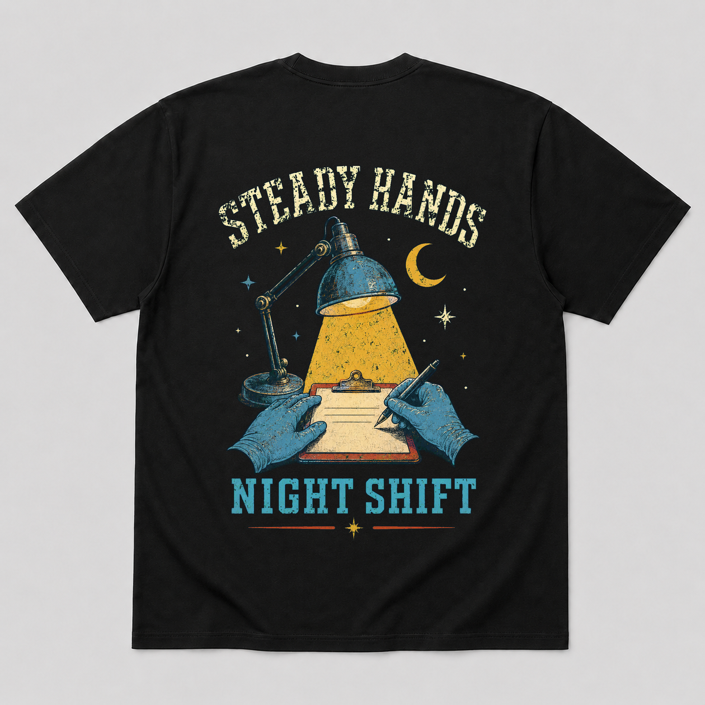 Steady Hands Night Shift Graphic T-Shirt - POD-20260728-052_black_back_mockup