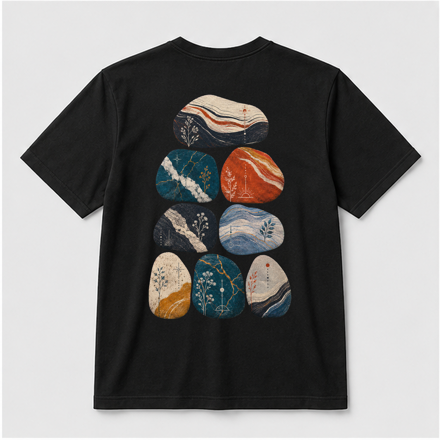 Field Stone Color Study Graphic T-Shirt - POD-20260728-074_black_back_mockup