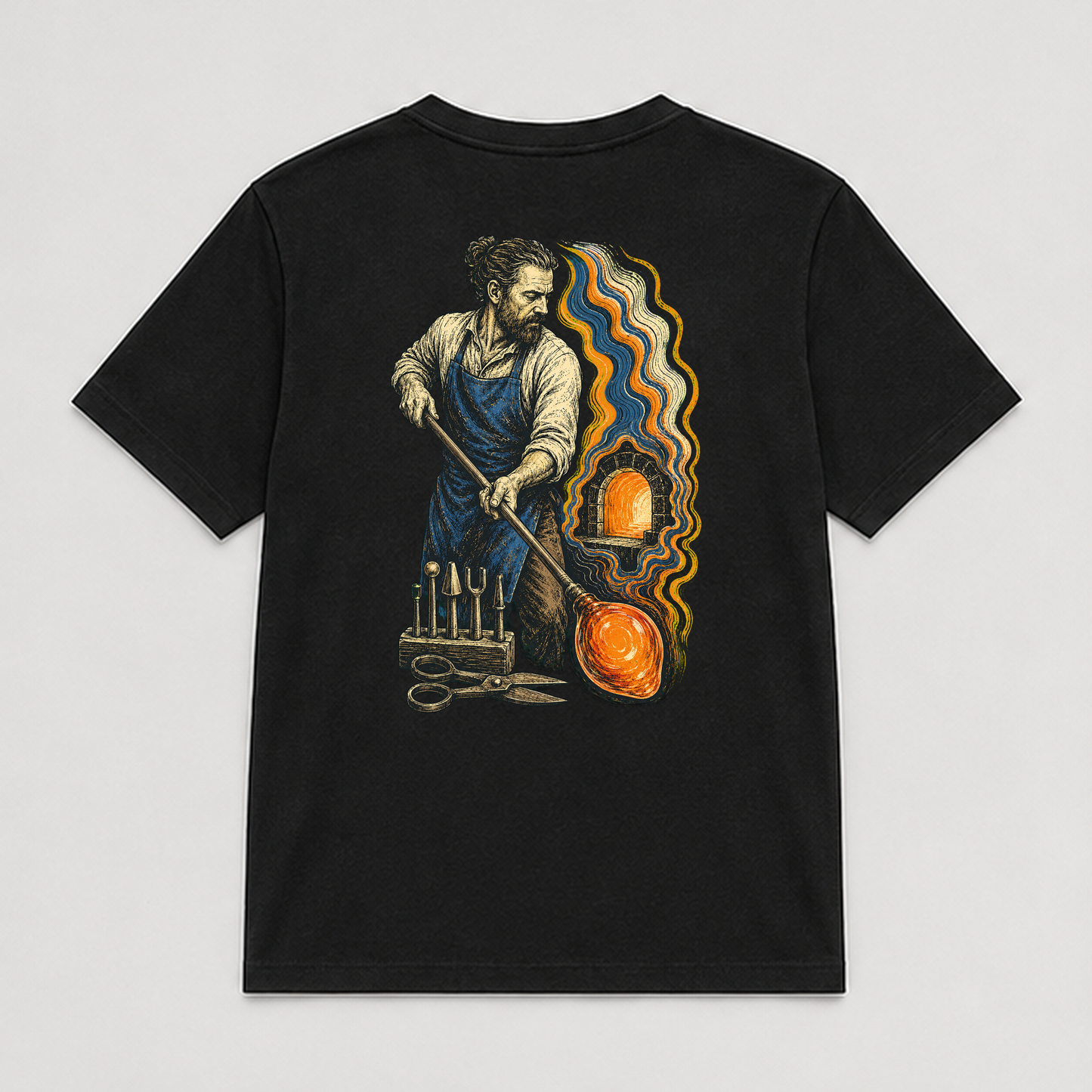 Glass Tide Workshop Graphic T-Shirt - POD-20260728-079_black_back_mockup