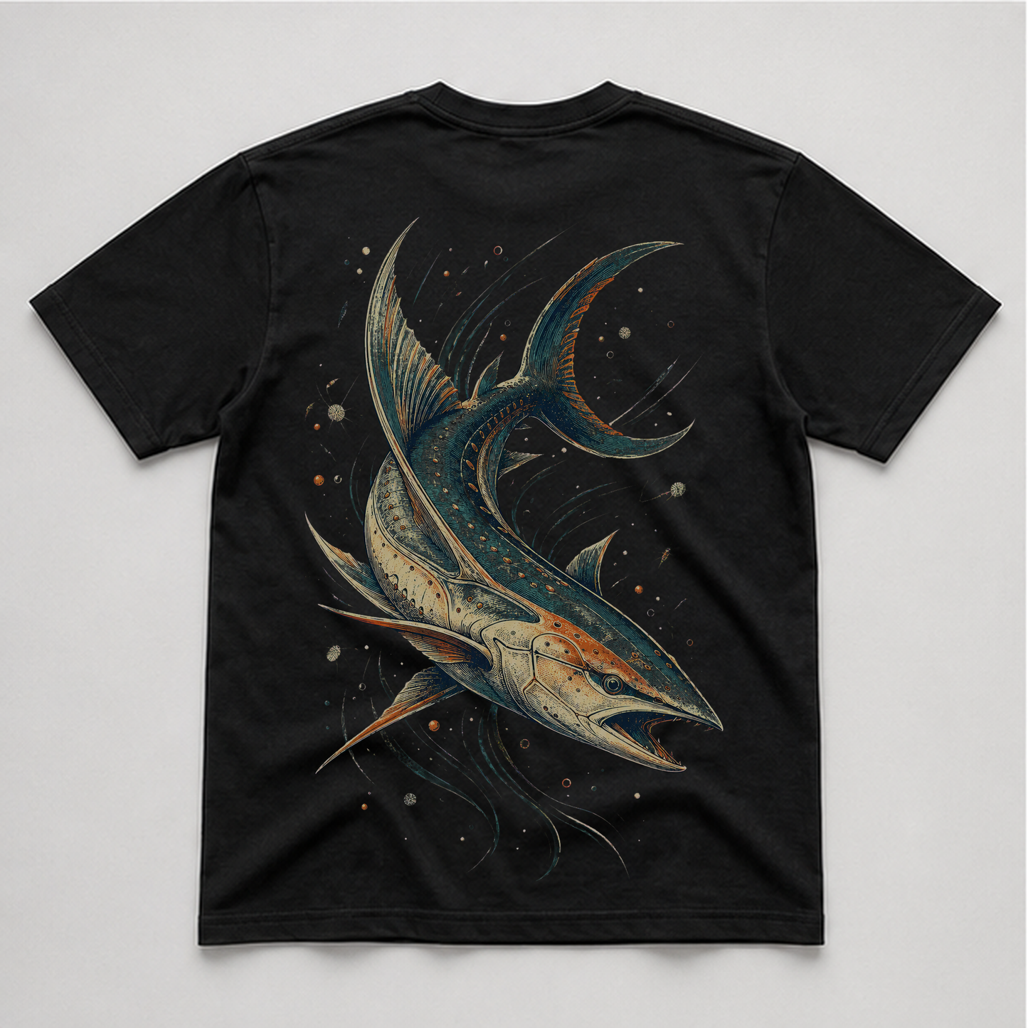 Abyssal Current Specimen Graphic T-Shirt - POD-20260804-076_black_back_mockup