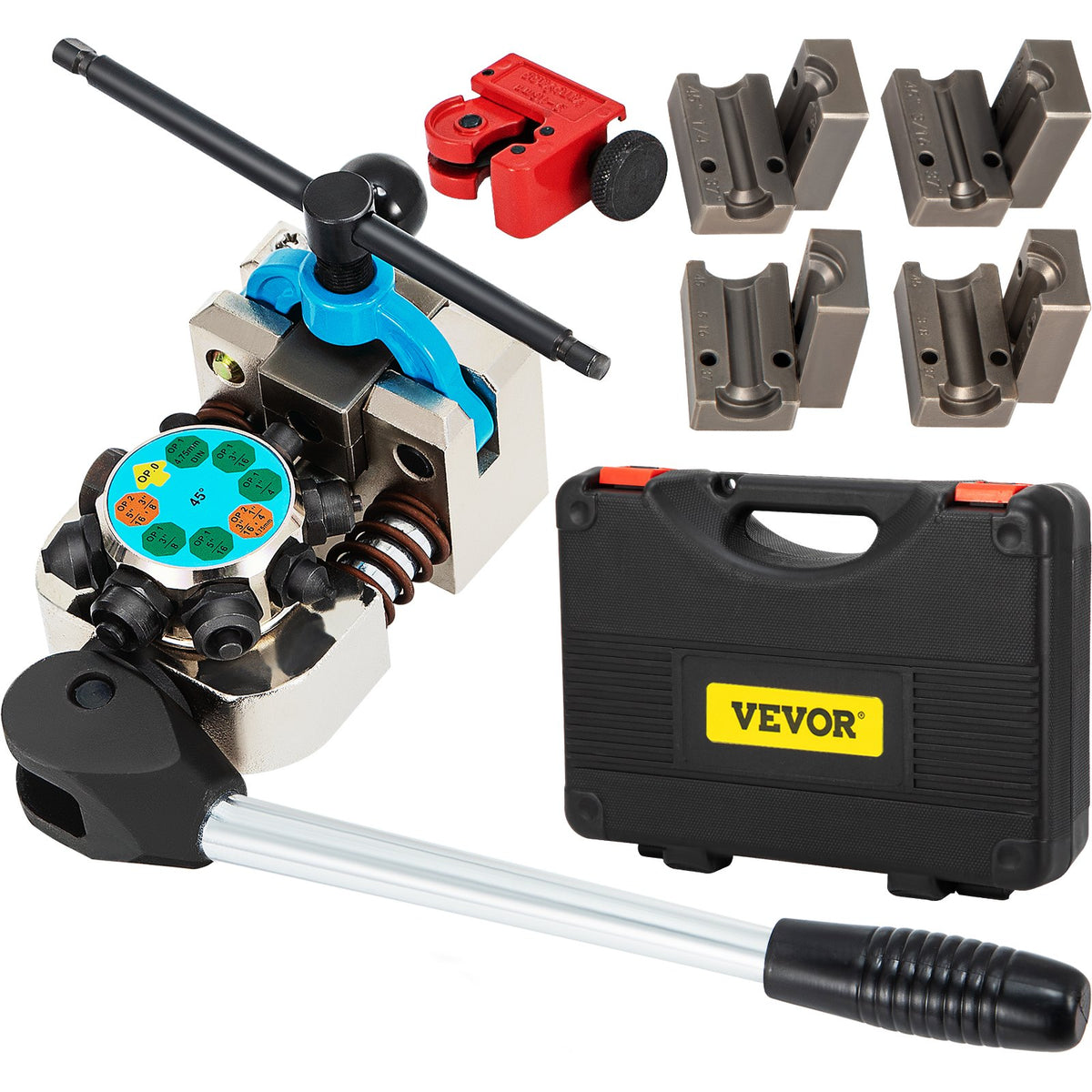 VEVOR Pipe Expander and Flaring Tool Kit, Exhaust Pipe Stretcher and Hydraulic Tube Flaring Tools, 5 Configurations for Copper and Aluminum Pipes Brake Line Flaring Tool Kit